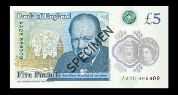 5 pound rückseite polymer (c) Bank of England