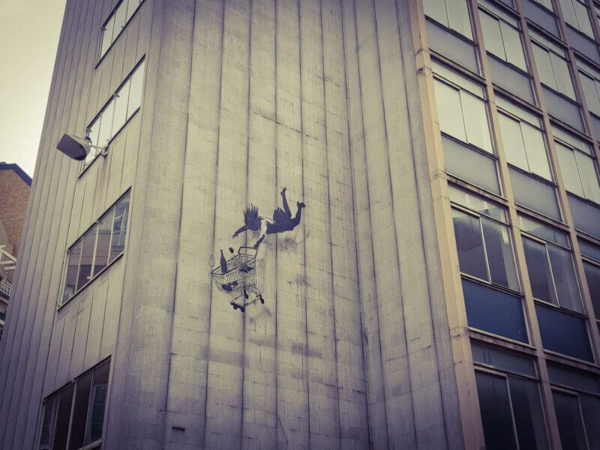 Banksy London Falling Shopper
