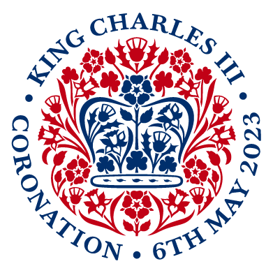 Coronation Logo Emblem 2023 Red-Blue Charles III