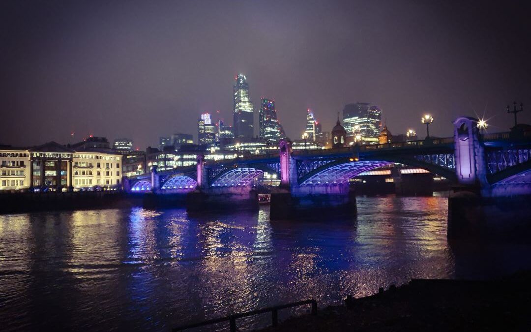 Illuminated River Bridge London cover