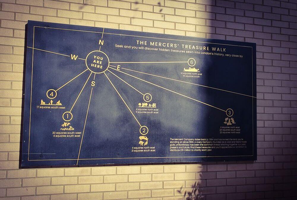 London Covent Garden Mercers' Treasure Walk Map Karte