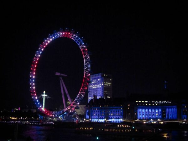 London Eye Union Jack Farben Olympia 2012
