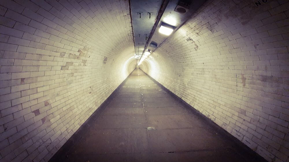 London Fortbewegungsmittel Unterhalb Themse Greenwich Foot Tunnel Kacheln