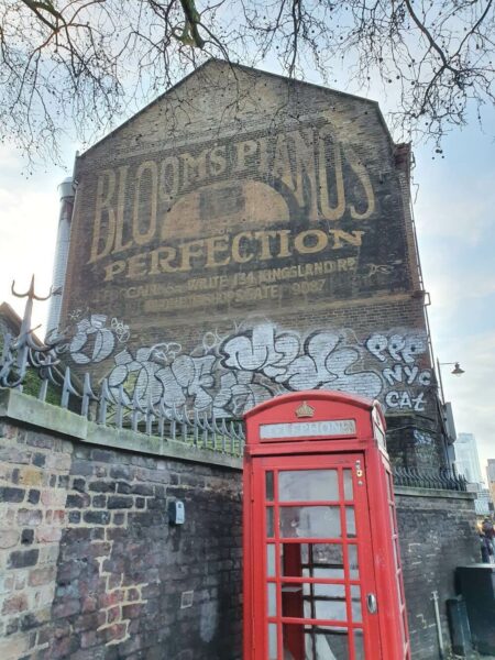 London Hoxton Ghost Sign Blooms Pianos Perfection