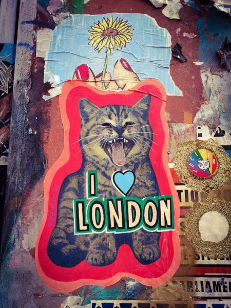 London Street Art Brick Lane Paste Up Katze I love London