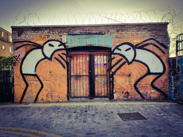 London Street Art Brick Lane Stik schreiende Strichmännchen