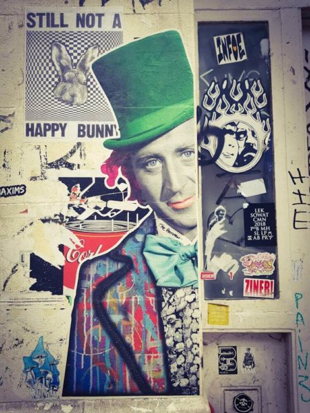 London Street Art The Postman Art Willy Wonka