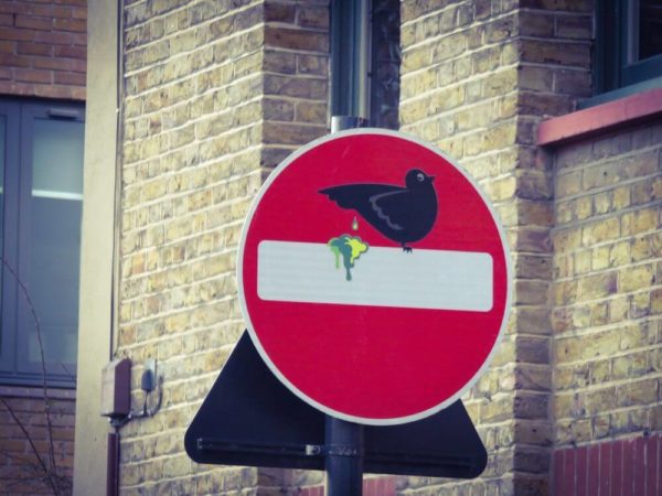 London Street Artist Clet Abraham Street Sign Do not enter