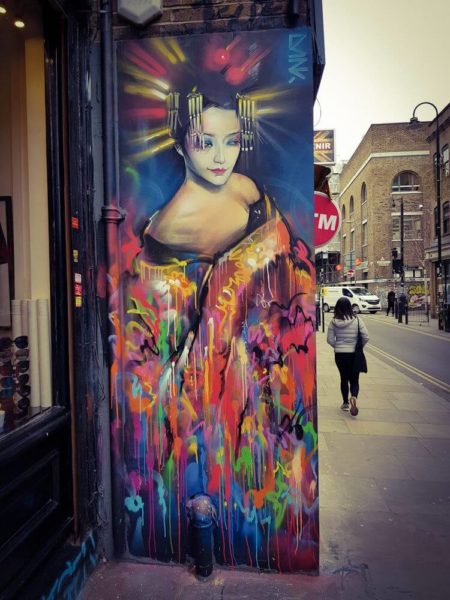 London Street Artist DANK Dan Kitchener Geisha Brick Lane