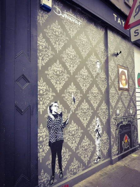 London Street Artist Dotmaster Notting Hill child selfiestick