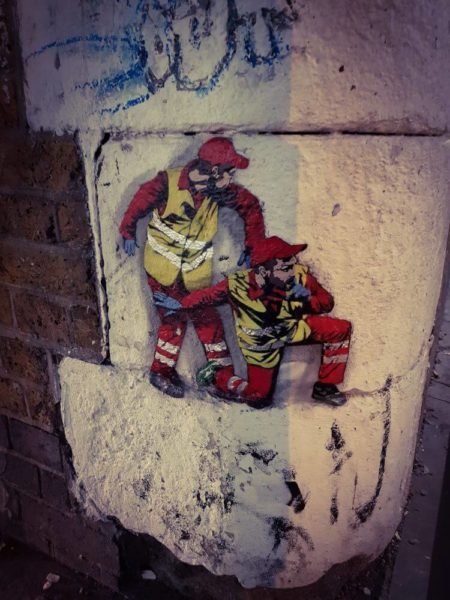 London Street Artist Jaune garbage men