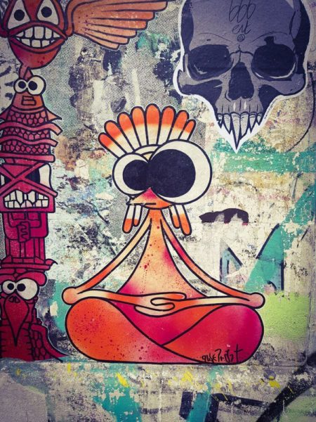London Street Artist Qwert Yoga Meditation Pose