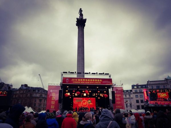 London Trafalgar Square Nelson's Column Chinese New Year