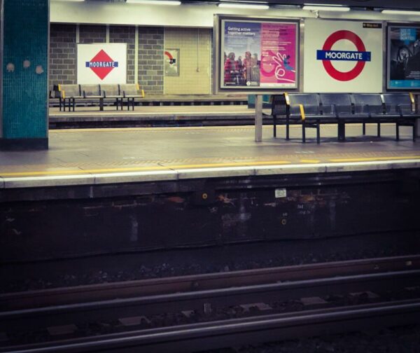 London Tube Moorgate Station Roundel Diamond