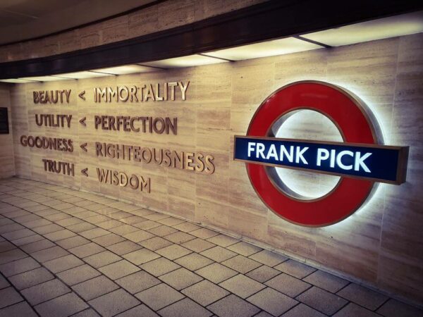 London Tube Piccadilly Circus Frank Pick Memorial