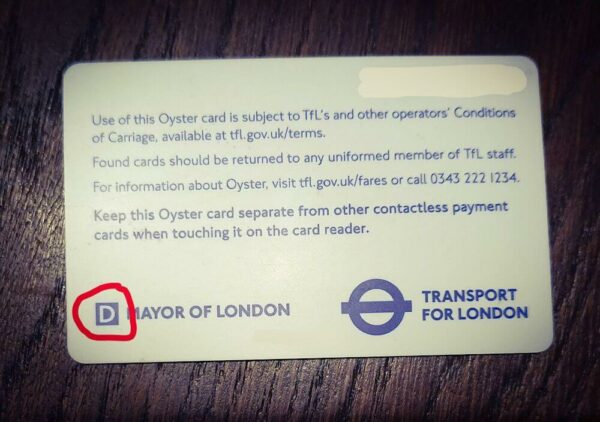 Oyster Card Transport for London D Generation