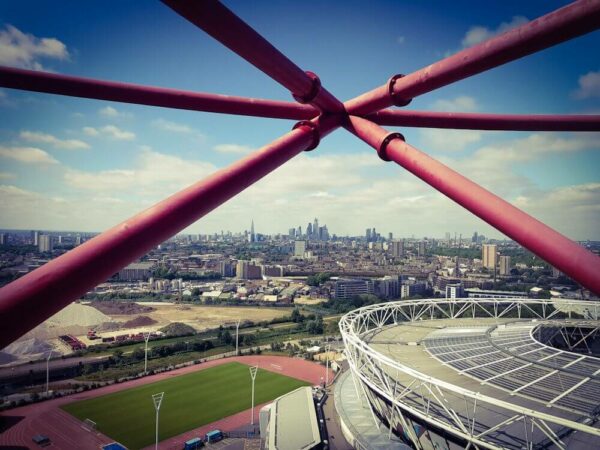 Queen Elizabeth Olympic Park Stratford ArcelorMittal Orbit Aussicht City of London