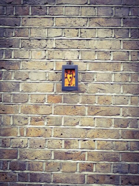Sean Worrall Street Artist London Art Drop yellow leaf heart in box