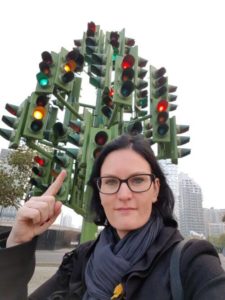 Crazy art at Canary Wharf - the Traffic Light Tree