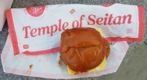 My vegan Burger at Temple of Hackney