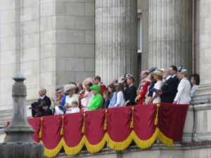 Queen Elizabeth and the Royal Family on the balcony of Buckingham Palace after the Trooping the Colour Parade