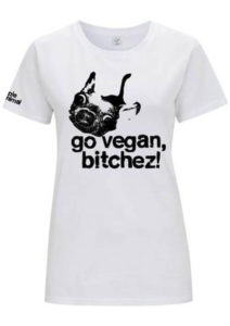 Shirt weiß go vegan bitchez simple animal