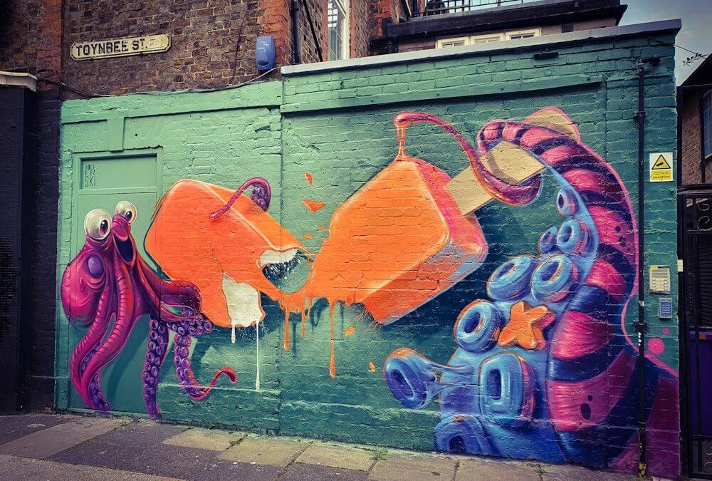 London Street Art Mural Festival Woskerski Toynbee Street Octopus