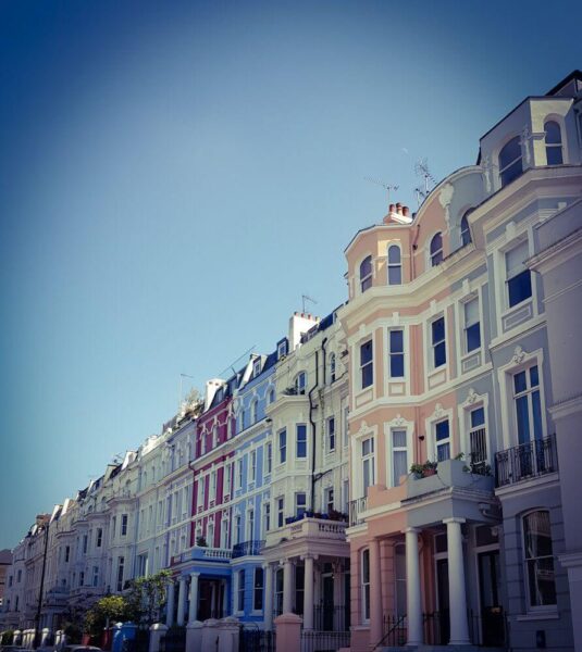 London Notting Hill bunte Fassade Lancaster Road