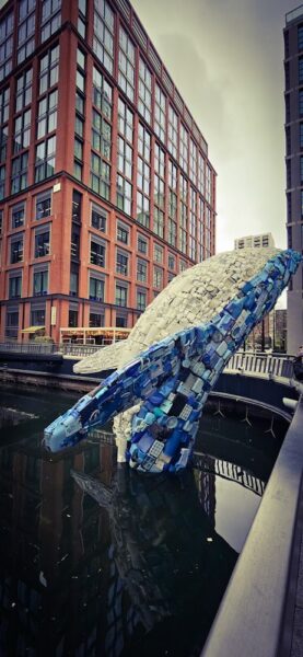 London Canary Wharf Wal Plastikskulptur